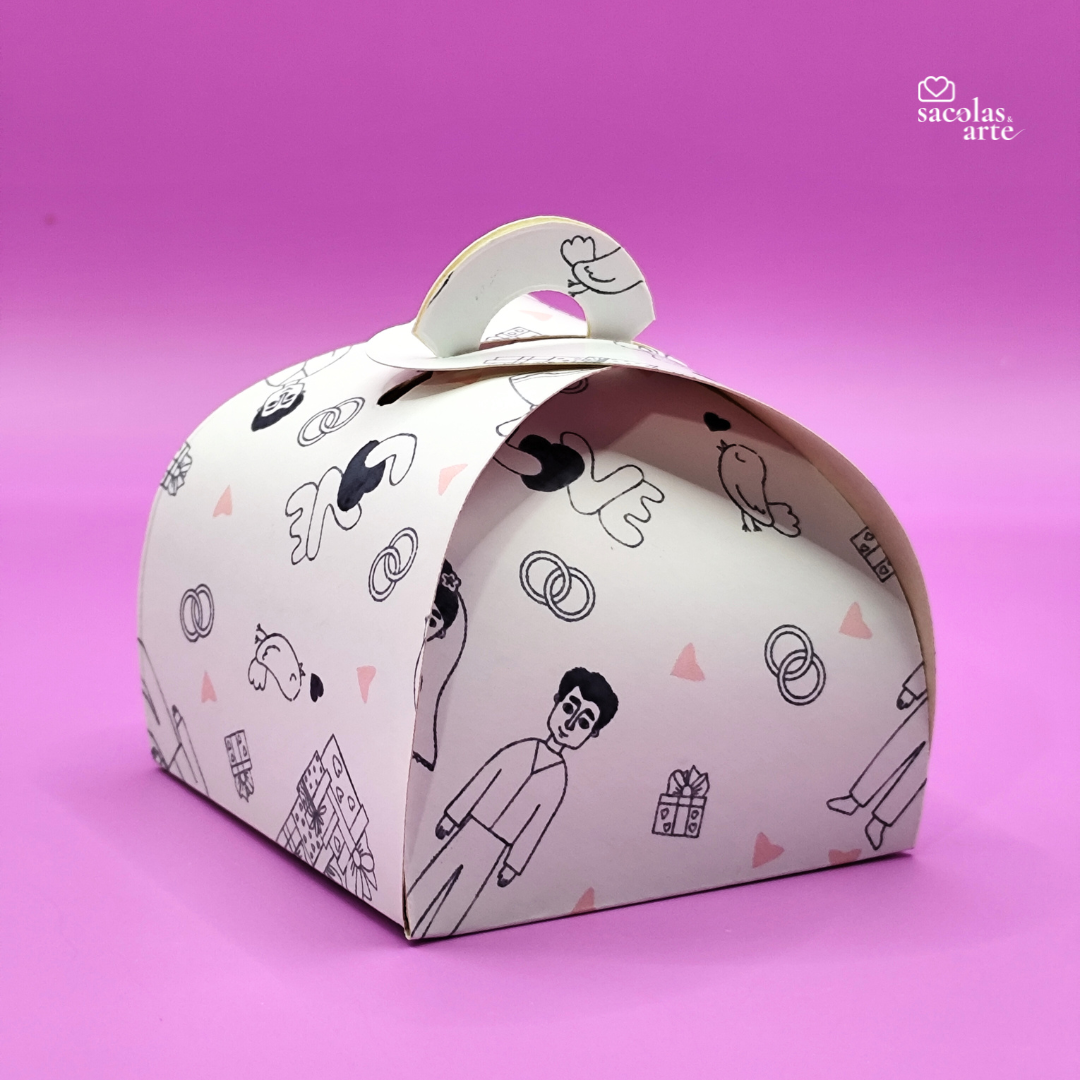 50 Caixas de Bem Casado Estampadas – 5,5cm
