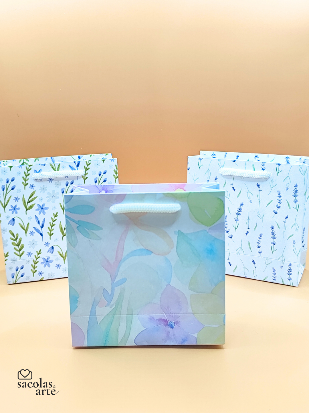 10 Sacolas de Papel Estampadas MINI - 10x04x10