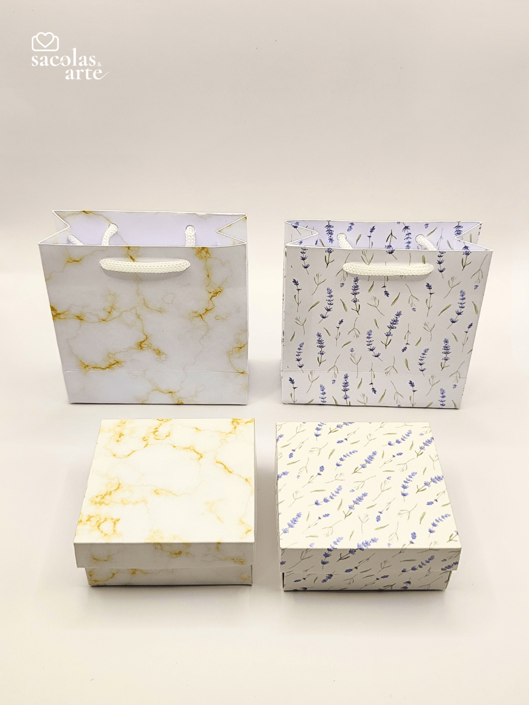 Kit Sacolas + Caixas para Joias