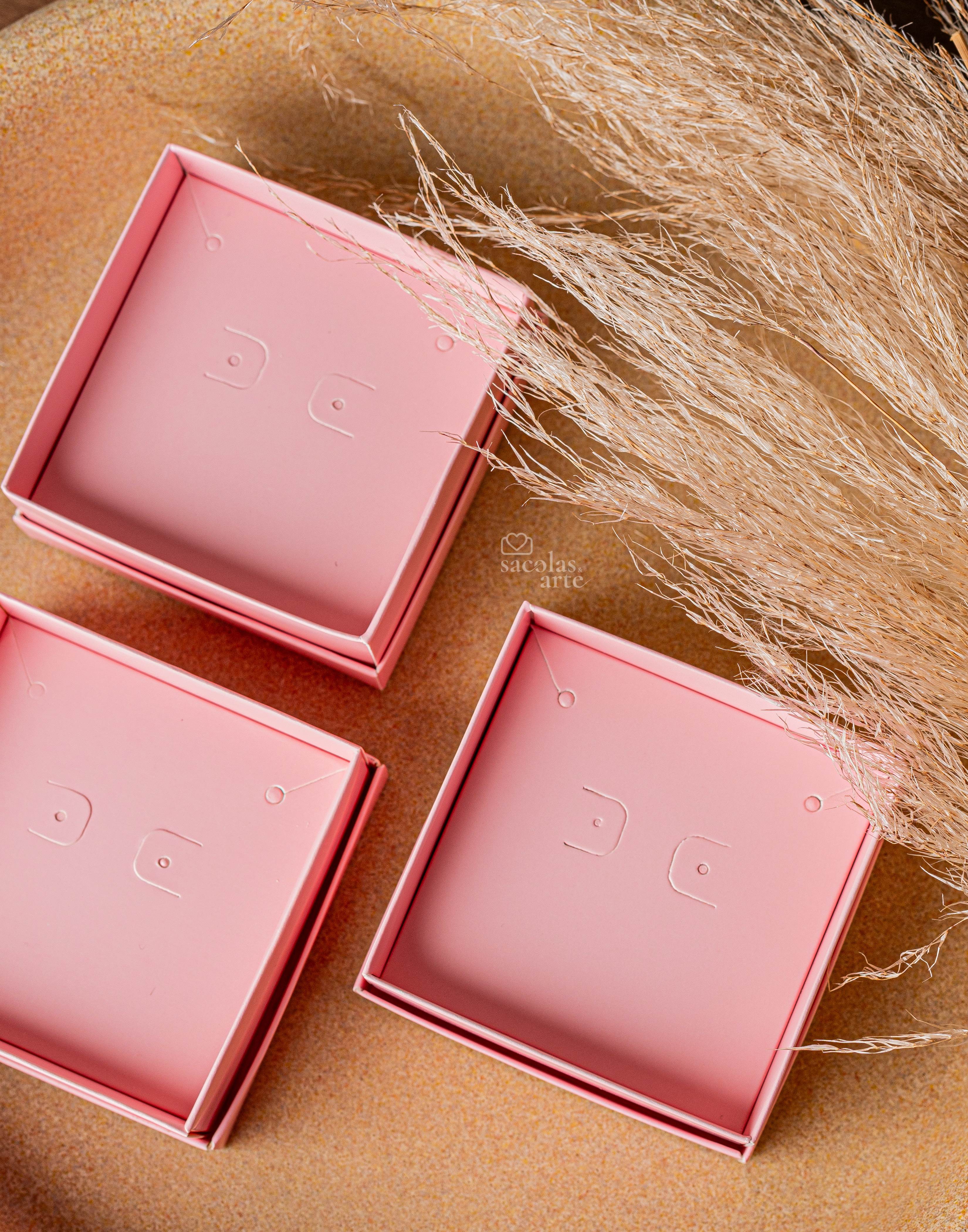 Kit Joia Rosa 1 -Sacolas Personalizadas 14x06x15 com alça de Cordão + Caixas